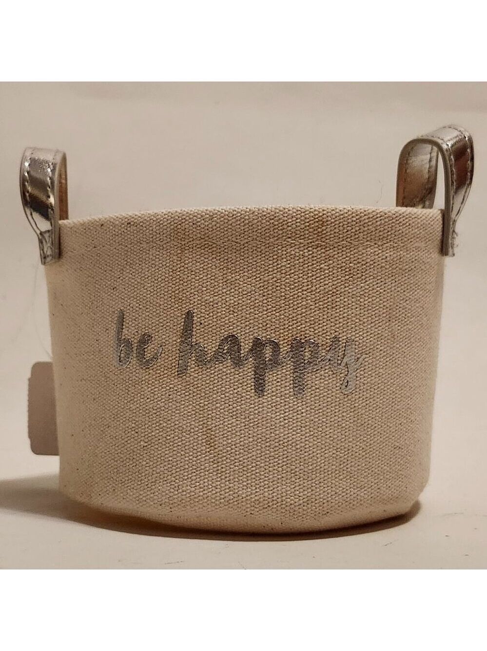 Retro Bath and Body Works be happy Gift Bag RARE Candle Holder Silver Handles
